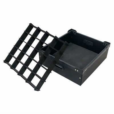 Black Corrugated Plastic Crates Flame Retardant  Custom Color Divider Moving Box
