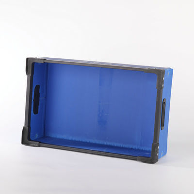 Strong Frame Reusable Plastic Shipping Boxes Black Blue Plastic Crate Container  Moving Box