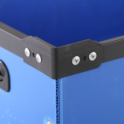 Strong Frame Reusable Plastic Shipping Boxes Black Blue Plastic Crate Container  Moving Box
