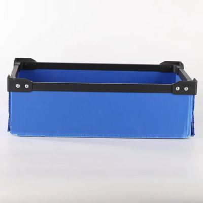 Strong Frame Reusable Plastic Shipping Boxes Black Blue Plastic Crate Container  Moving Box