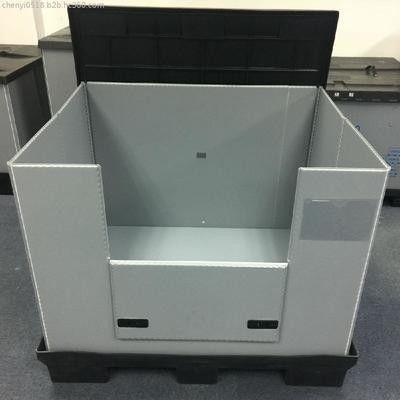 Customized Plastic Pallet Box 300kg Capacity PP Hollow Sheet Folding Moving Container