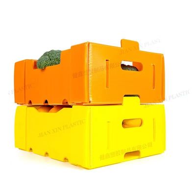 Yellow Turnover Box PP Hollow Sheet Polypropylene Corrugated Board Storage Vegetable