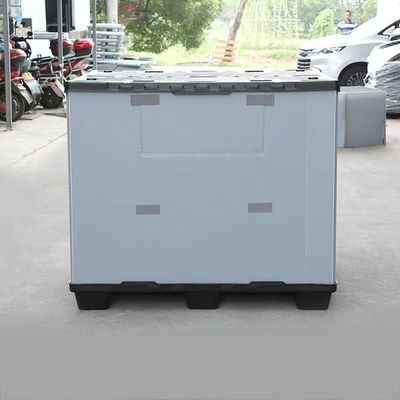 Recyclable Corrugated Foldable Plastic Storage Box PP Pallet Container Black