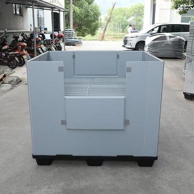 Recyclable Corrugated Foldable Plastic Storage Box PP Pallet Container Black