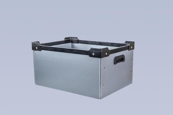 Grey Plastic Warehouse Bins Crates Packaging Strong Hardness Corrugated Polypropylene Boxes