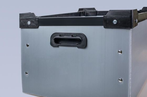 Grey Plastic Warehouse Bins Crates Packaging Strong Hardness Corrugated Polypropylene Boxes