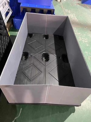 Rectangular Gray Plastic Foldable Box Coaming Corona Carton