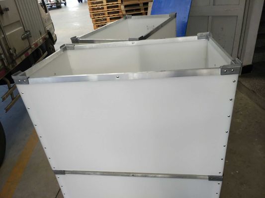 Lightweight Plastic Turnover Box Anti Pressure Corrugated PP Boxes Grey