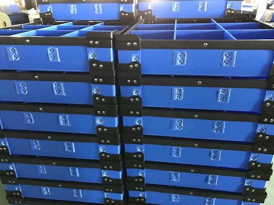 Glossy Corrugated Plastic Crates Blue Smooth Partition Plastic Divider Box