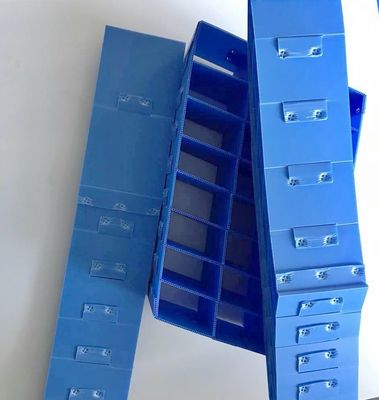 Fireproof Plastic Hollow Sheet Blue 2440mm Plastic Dividers Box Crates