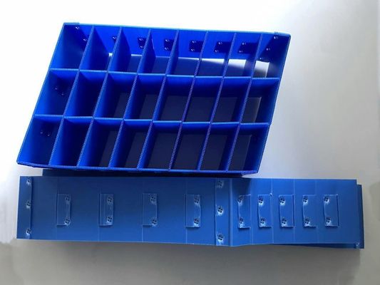 Fireproof Plastic Hollow Sheet Blue 2440mm Plastic Dividers Box Crates