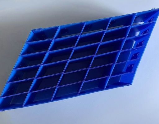 Fireproof Plastic Hollow Sheet Blue 2440mm Plastic Dividers Box Crates