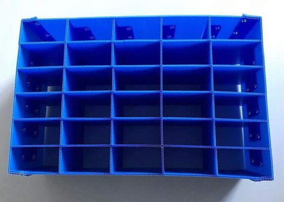 Fireproof Plastic Hollow Sheet Blue 2440mm Plastic Dividers Box Crates