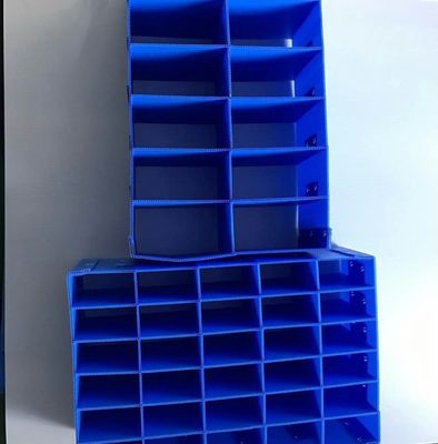 Fireproof Plastic Hollow Sheet Blue 2440mm Plastic Dividers Box Crates