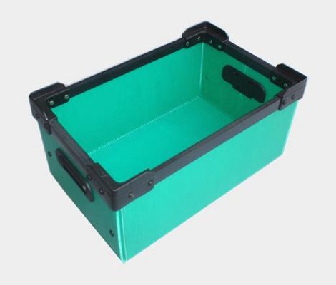 Eco Friendly Corrugated Plastic Crates Foldable  Pp Corrugated Sheet Box Green
