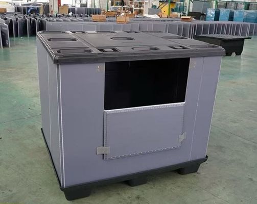 Plastic Pallet Box PP Corrugated Sheet Hollow Lid And Base Container