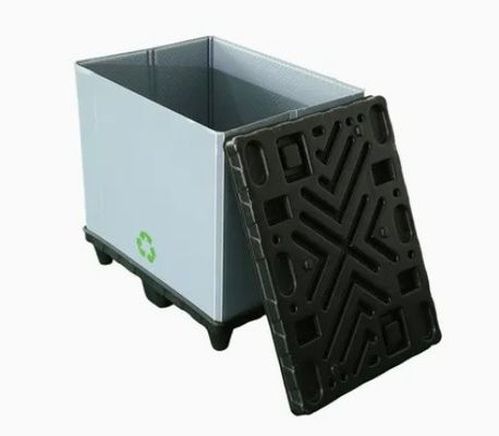 Customized Logo Foldable Plastic Sleeve Box with Pallet and Lid for Logistic Container Impact Resistant