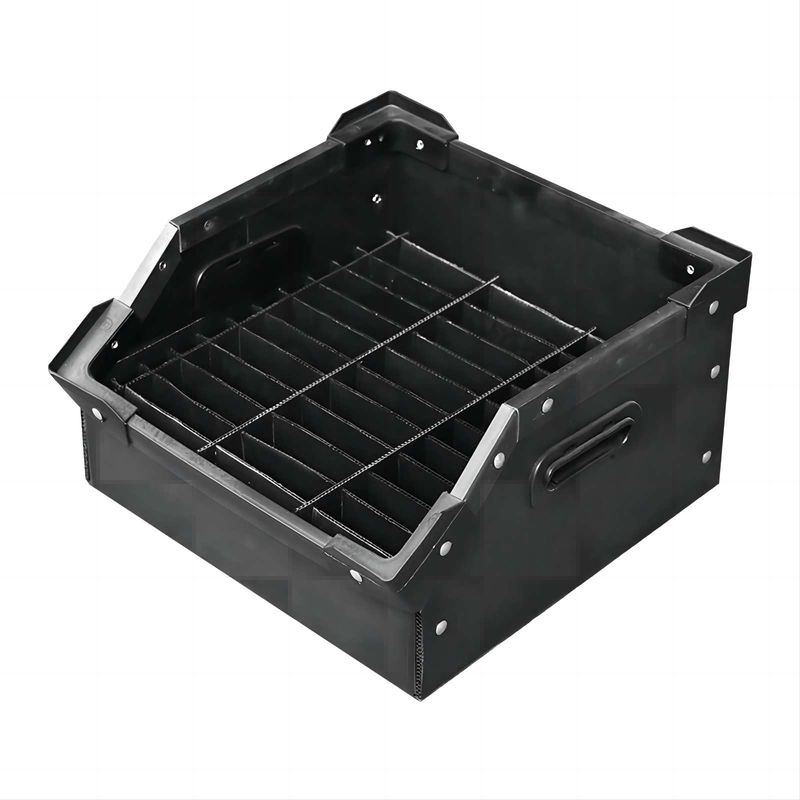 Black Corrugated Plastic Crates Flame Retardant  Custom Color Divider Moving Box