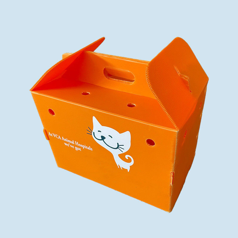 Corrugated Turnover Box Animal Moving Pet Cages plastic corrugated foldable boxes