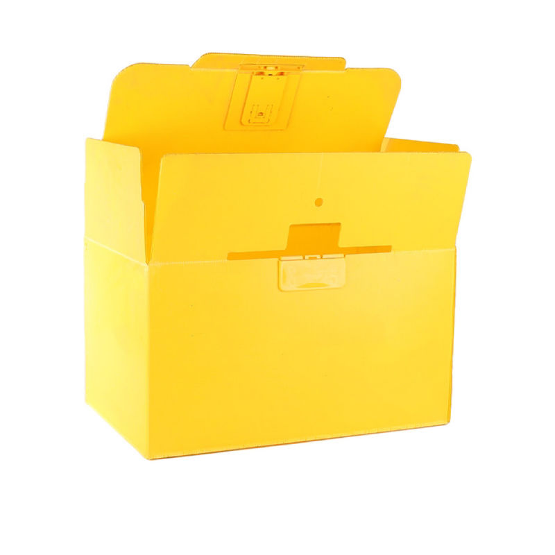 Yellow Corrugated Plastic Turnover Box Hollow Pp Carton Waterproof Packing Bin