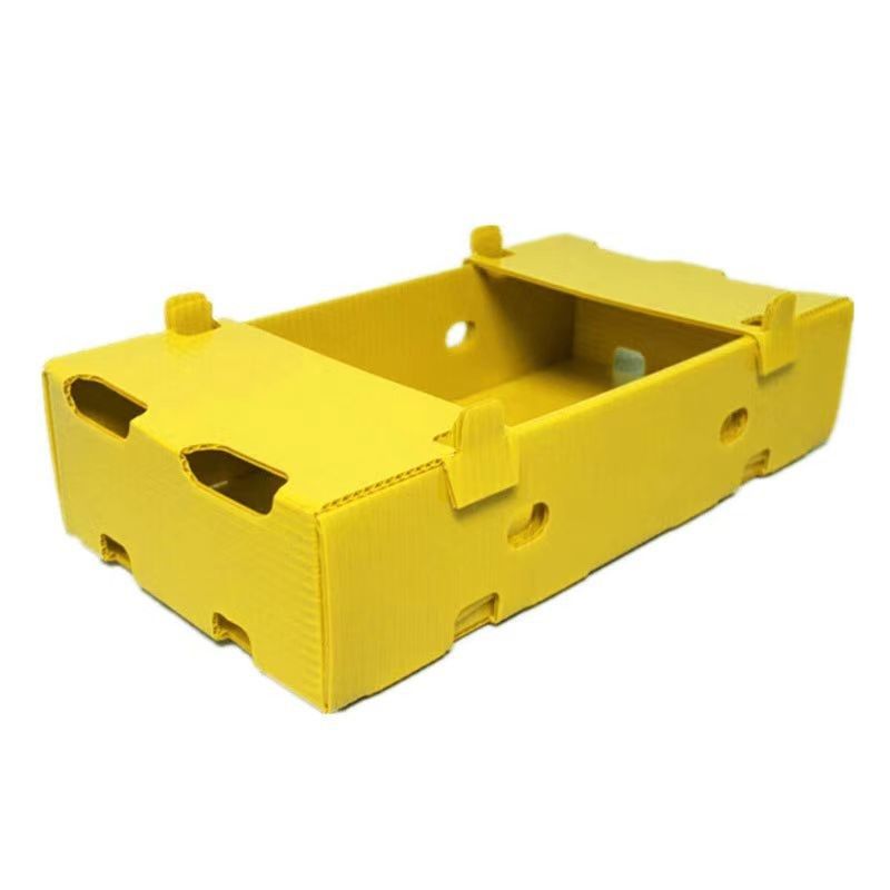 Yellow Turnover Box PP Hollow Sheet Polypropylene Corrugated Board Storage Vegetable