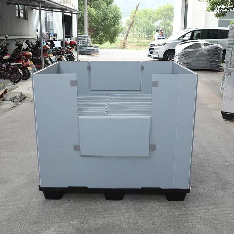 Recyclable Corrugated Foldable Plastic Storage Box PP Pallet Container Black
