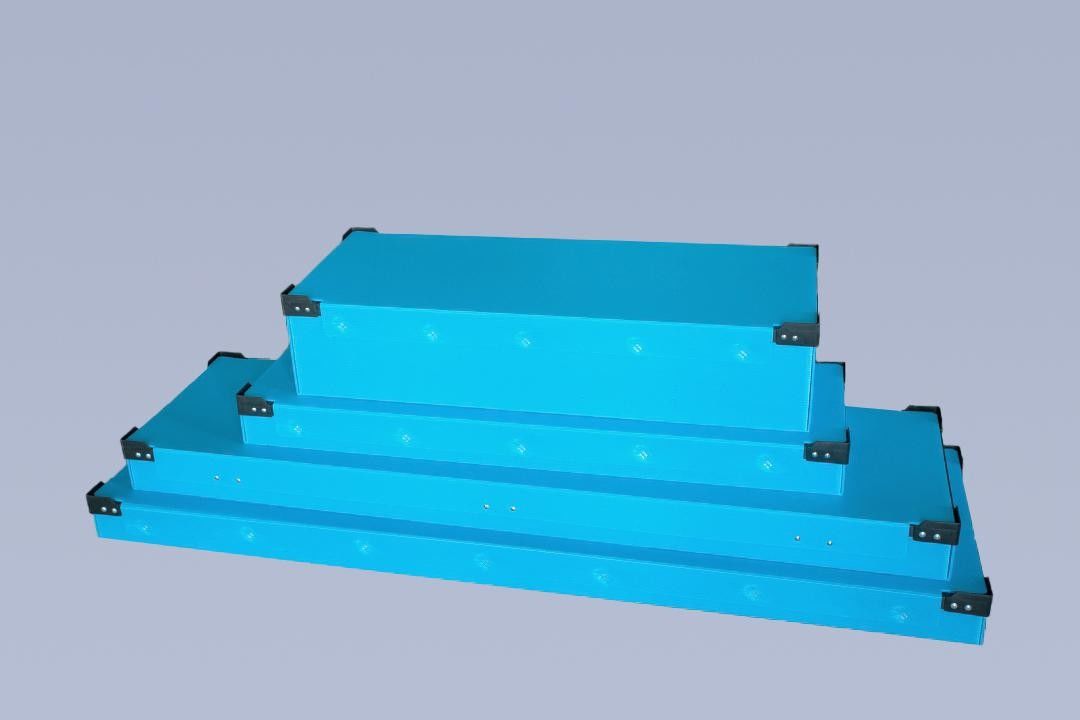 Shakeproof Waterproof  Double Wall Custom Corrugated Plastic Boxes Packing Totes Tray Archival