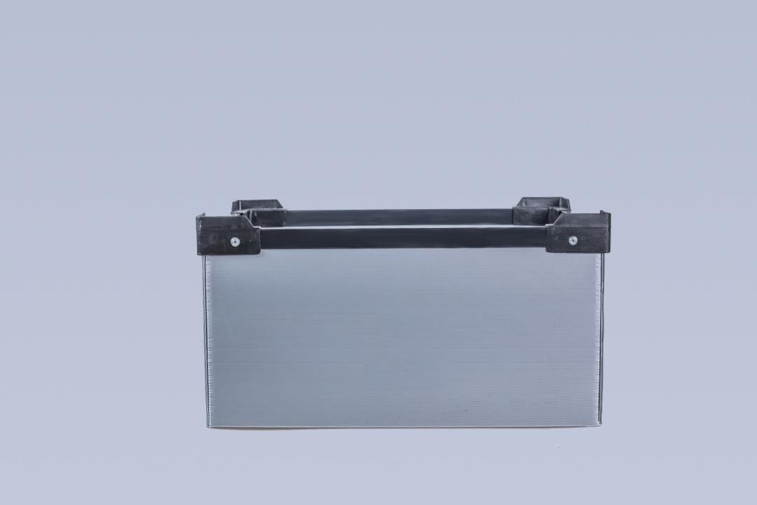 Grey Plastic Warehouse Bins Crates Packaging Strong Hardness Corrugated Polypropylene Boxes