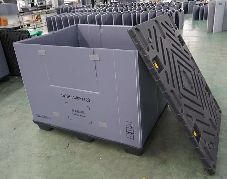 Plastic Pallet Box PP Corrugated Sheet Hollow Lid And Base Container